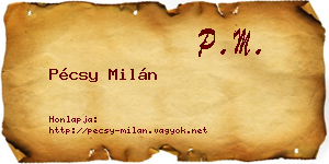 Pécsy Milán névjegykártya